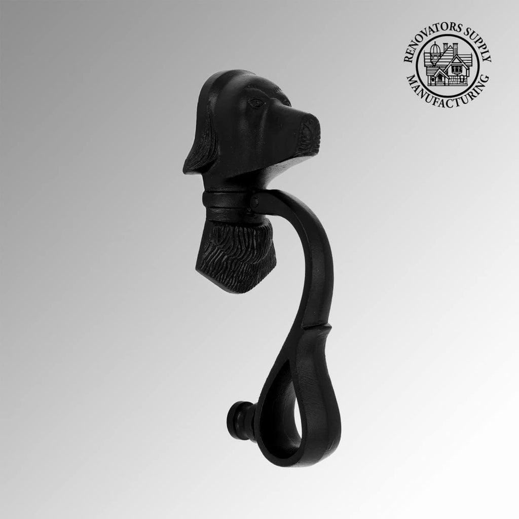Door Knockers 7-5/8 in. Cast Iron Dog Shaped Door Knocker with Mounting Hardware