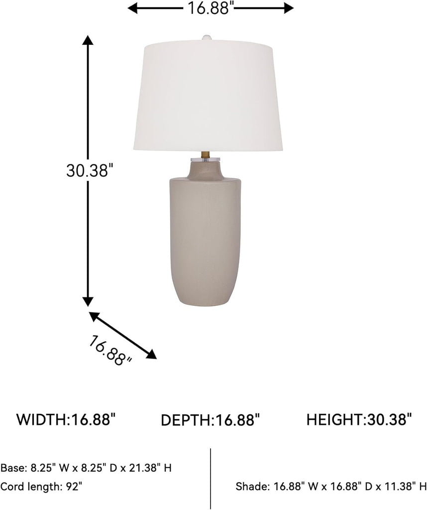Signature Design by Ashley Cylener Vintage Ceramic Table Lamp with 3-Way Switch, White & Beige
