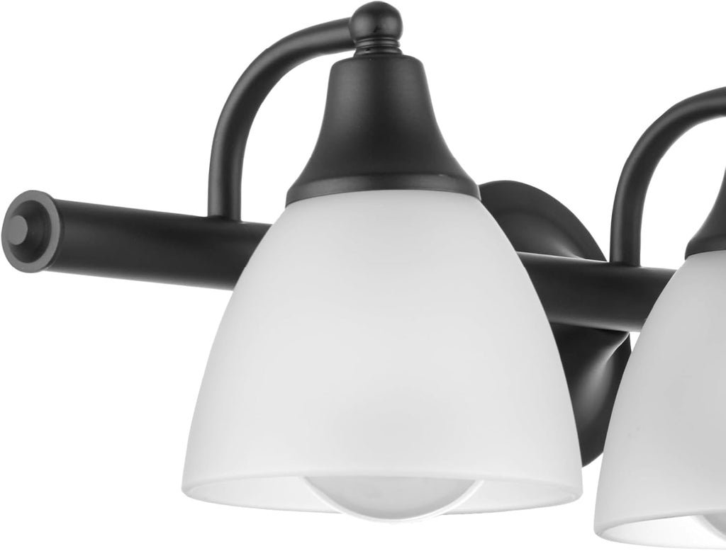 Jayden 5-Piece All-In-One Bathroom Set, Oil Rubbed Bronze, 3-Light Vanity Light with Frosted Glass Shades, Towel Bar