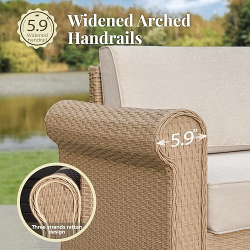 8-Piece Rattan Outdoor Patio Furniture Set for Patio, Garden & Porch