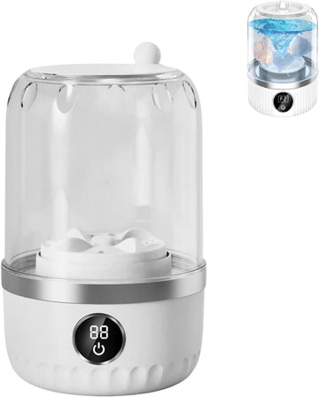 Portable Mini Washing Machine, White, 2L Capacity, Digital Touch Control, Compact Design for Underwear and Delicates