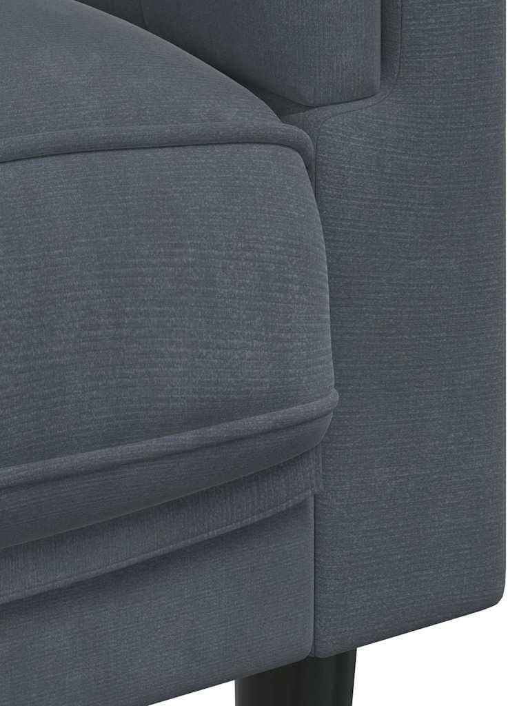 Dark Gray Velvet 2-Seater Sofa with Cushions, Small Loveseat with Thick Padded Seat and Armrests, Modern Couch with