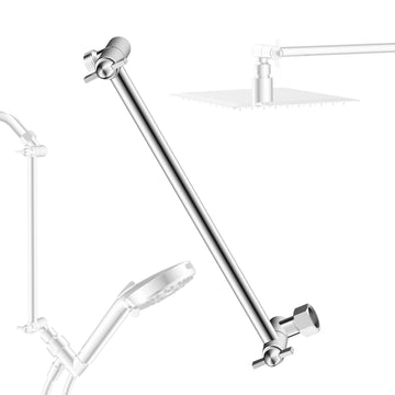 All Metal 11" Shower Head Extension Arm, Adjustable Shower Head Extender