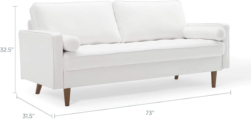 EEI-3764-WHI Valour Performance Velvet Sofa, White