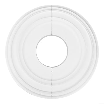 White PU Ceiling Medallion 12" OD x 4" ID Round Decorative Cover Plate for Ceiling Fans and Light Fixtures Split ed