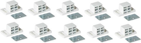 Extra Strong High Magnetic Catch - White/Nickel (10)