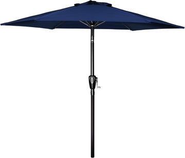 9' Patio Umbrella Outdoor Table Market Yard Umbrella with Push Button Tilt/Crank - Dark Blue