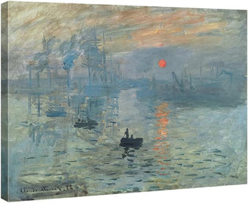 Impression Sunrise Canvas Prints Wall Art of Claude Monet Classic Oil Paintings Reproduction Seascape Ocean Sea Beach