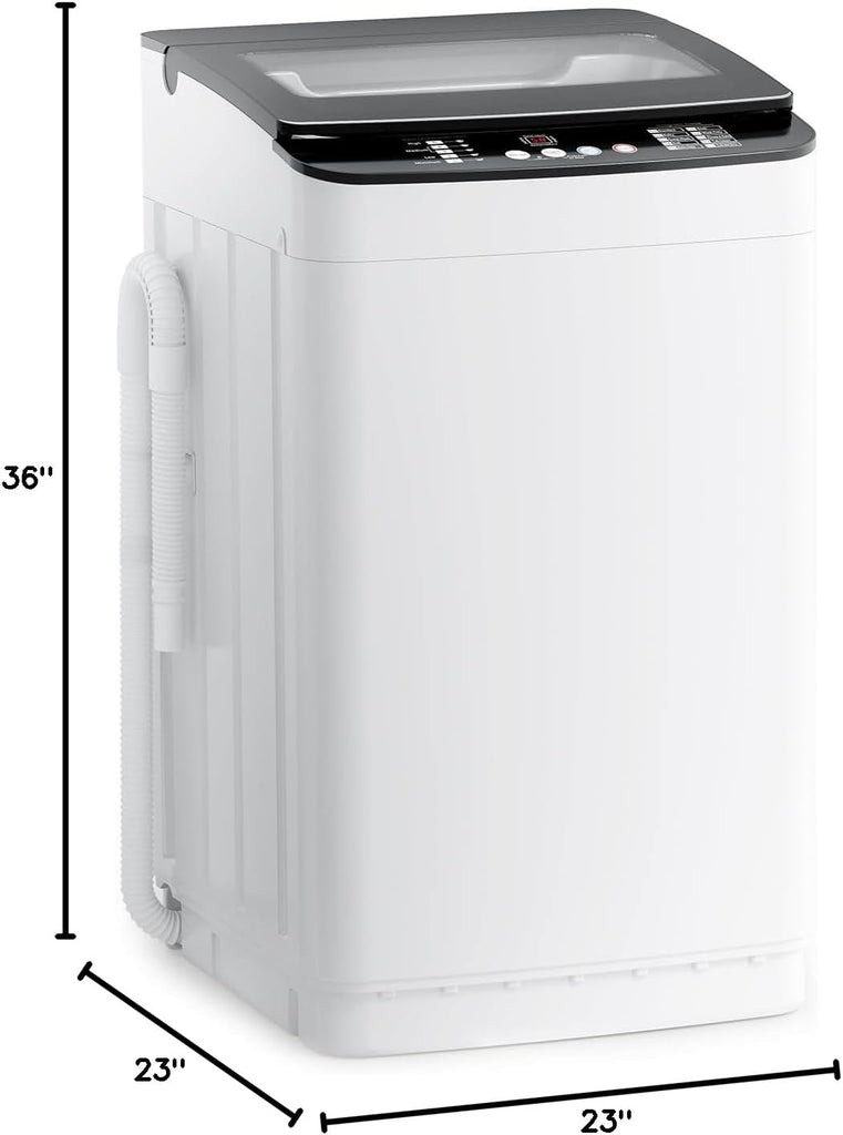 28 lbs Portable Washing Machine, Fully Automatic Portable Washer with LED Display, 10 Wash Cycles, 5 Water Levels, 24H