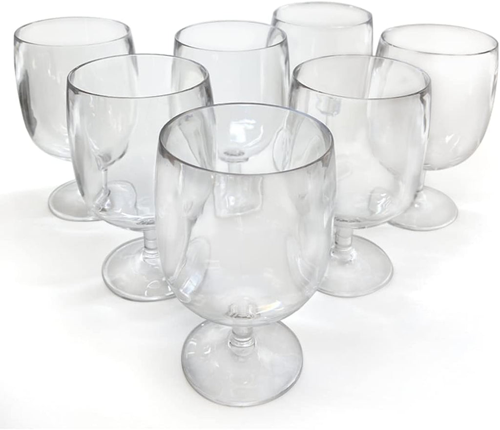 Unbreakable Plastic Wine Glasses Set of 8, 12 oz Shatterproof Stackable Tumblers, Reusable BPA Free Goblets and