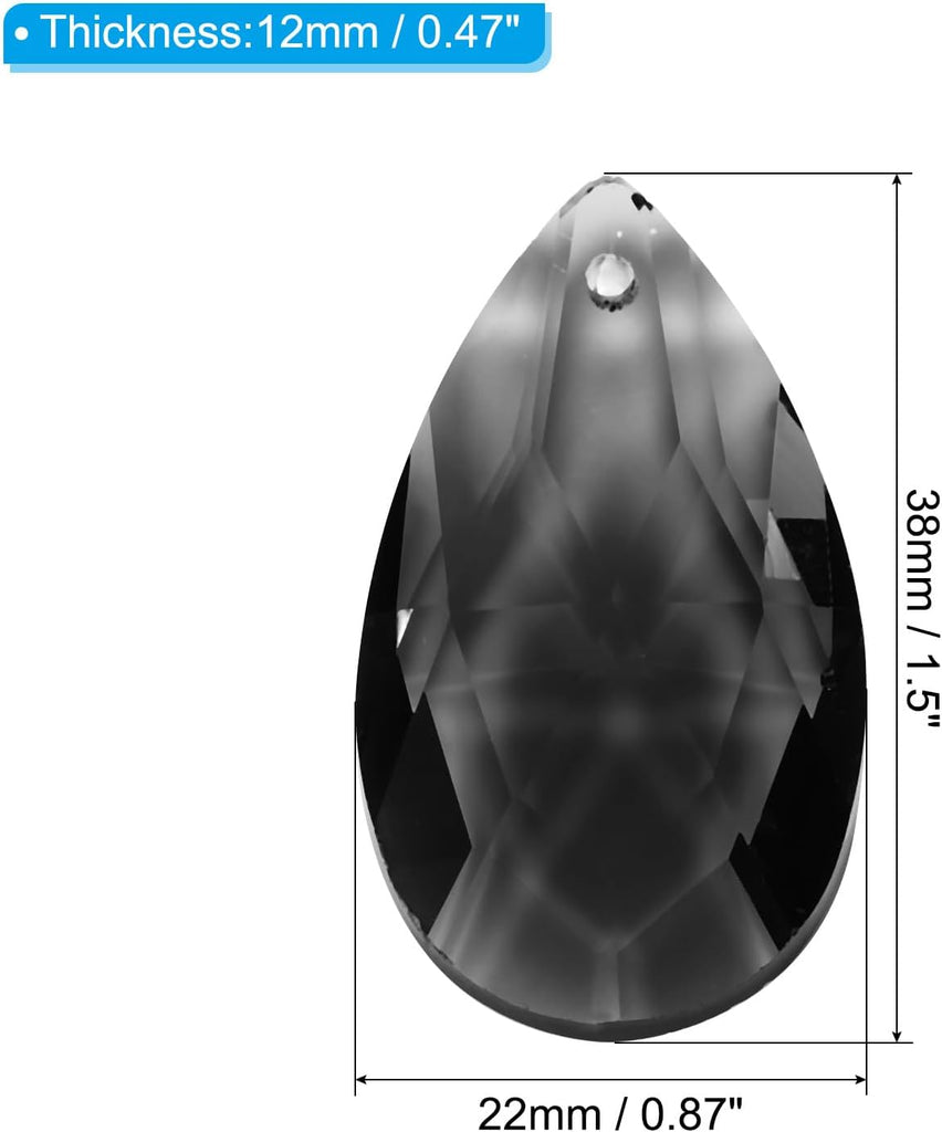 K9 Crystal Pendants Teardrop Beads, 6 Pack 38mm Chandelier Prisms Parts Hanging Beads DIY Lamp for Arts Crafts