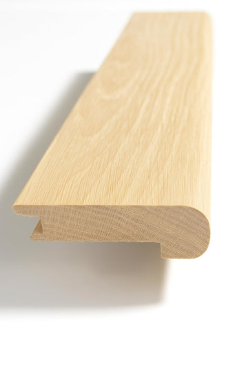 10-Pack of American White Oak Stair Nosing for 9/16" Flooring Thickness, Unfinished, bullnose Front, 6' Length