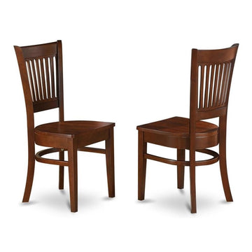 West Furniture VAC-ESP-W Vancouver Kitchen Dining Chairs - Slat Back Wood Seat Chairs, Set of 2, Espresso
