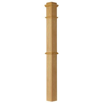 Box Newel Post 4.75" x 62" Red Oak