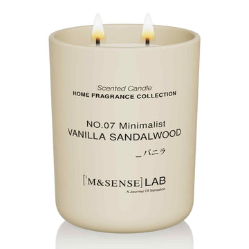 Natural Soy Large Candle| Vanilla Sandalwood | 16.6 oz, 95H Burn | Mini Scented Candles for Relaxation, Meditation