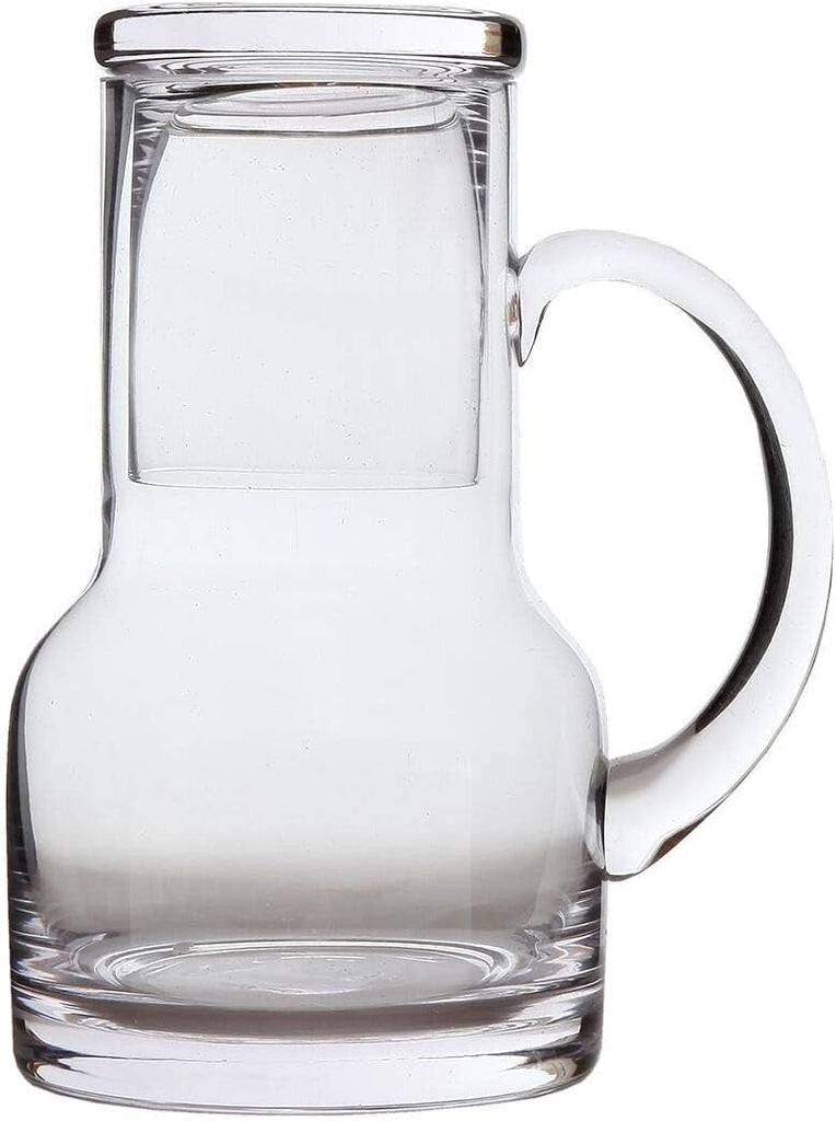16 oz Glass Water Carafe or Kitchen - Carafe with Cup Lid & Handle, Perfect for Bedside or Desktop Use, Modern Design