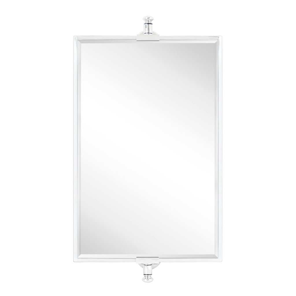 Chrome Beveled Rectangle Pivot-N-View Bathroom Vanity Mirror Rotating Square Corner Tilting Mirror Corner Vanity, 14