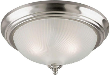 Flush Mount Ceiling Fixture A19 13 in. Dia Nickel Bx