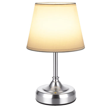 Small Cordless Table Lamp Rechargeable Silver
