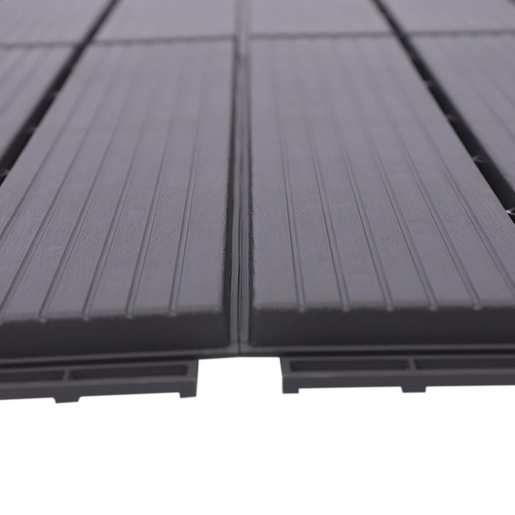 22 Pack Wood Plastic Composite Patio Deck Tiles, 12"x12" Waterproof Indoor Outdoor Flooring Patio Floor Decking Tiles