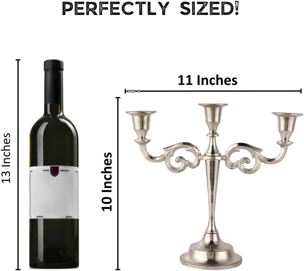 3 Arm Candelabra Taper Candle Holders Decorations Indoor Kitchen Décor Table Candles Candlestick Candelabra