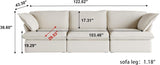 122.82" Cloud Couch Sectional for Living Room, Modular 3 Seats Sofas, Convertible Sectional Couches, Cushion Covers Removable, Two Corners and One Middle Sofa for Living Room (Beige) A124-B0DG8Q8XZL