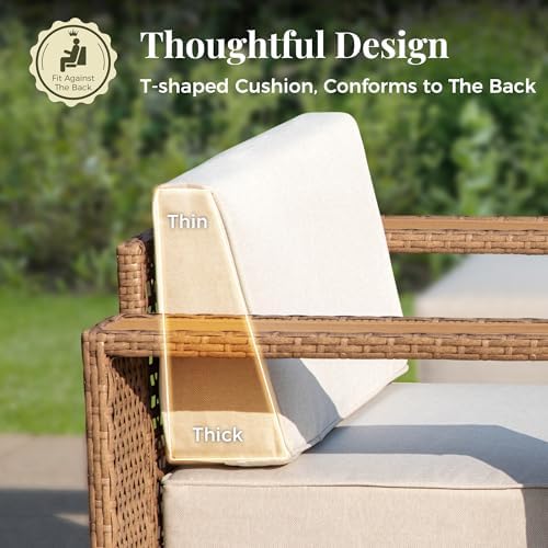 8-Piece Wicker Outdoor Patio Furniture Set with Thick Cushions for Backyard, Garden & Porch