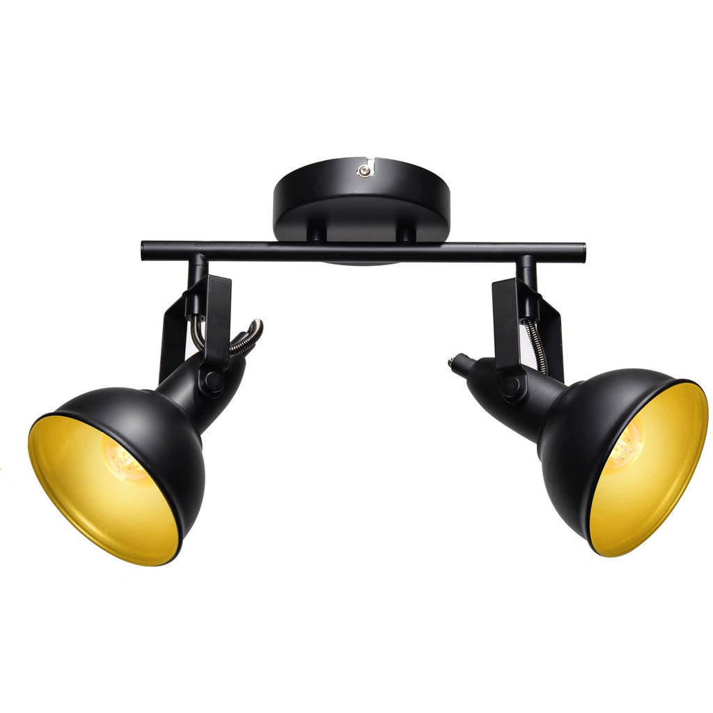 Industrial Track Lighting Ceiling, Black Gold Spotlight, E12