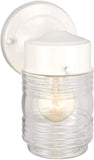 Jelly Jar 1-Light Outdoor Wall Light with Clear Ribbed Glass, Wet Rated for Porch, Patio, and Entryway - Design House