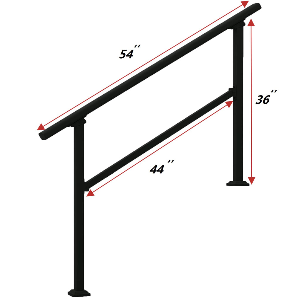 Hand Rails for Outdoor Steps, 4 Step Stair Railing Kit