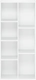 LUDER Book Shelf, 7-Cube Bookshelf, Bookcase with Open Shelves, 9.4 x 19.5 x 41.7, Easy Assembly, White