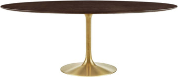 Lippa Dining Table, 78", Gold Cherry Walnut