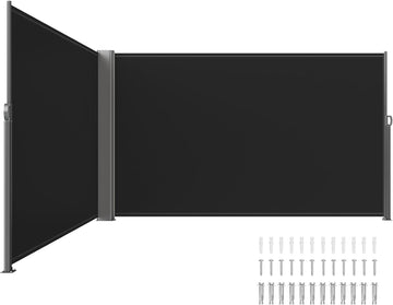 Retractable Side Awning, UV 50 71''x 236'' Full Aluminum Rust-Proof Patio Sunshine Screen, 280 g Thicken Privacy