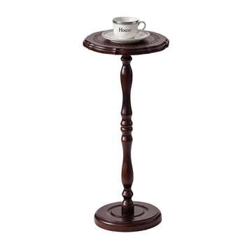 26.3" High Round Side Table, 100% Solid Wood Small Drink Table