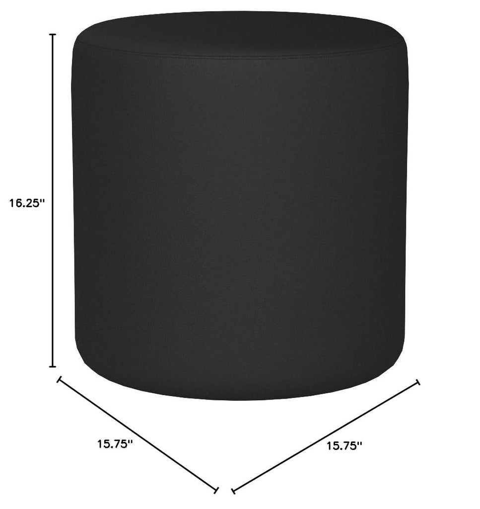 LeatherSoft Ottoman, Black
