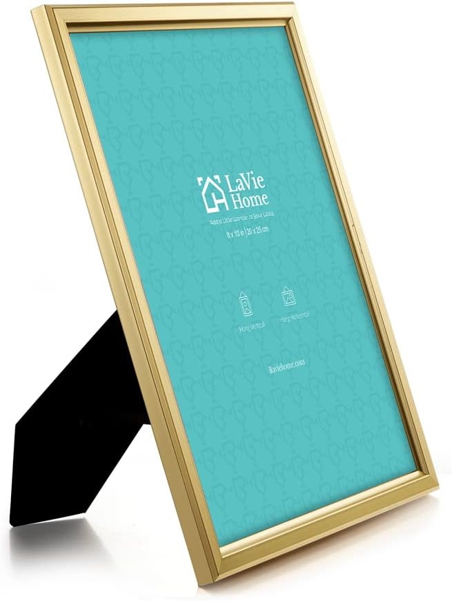 8x10 Picture Frames (6 Pack, Gold) Simple Designed Photo Frame with High Definition Glass for Wall Mount & Table Top