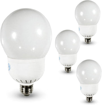 Globe CFL Light Bulbs 16W 5000K Bright White 725 Lumens E26 Medium Base Decorative Round Compact Fluorescent Lamp