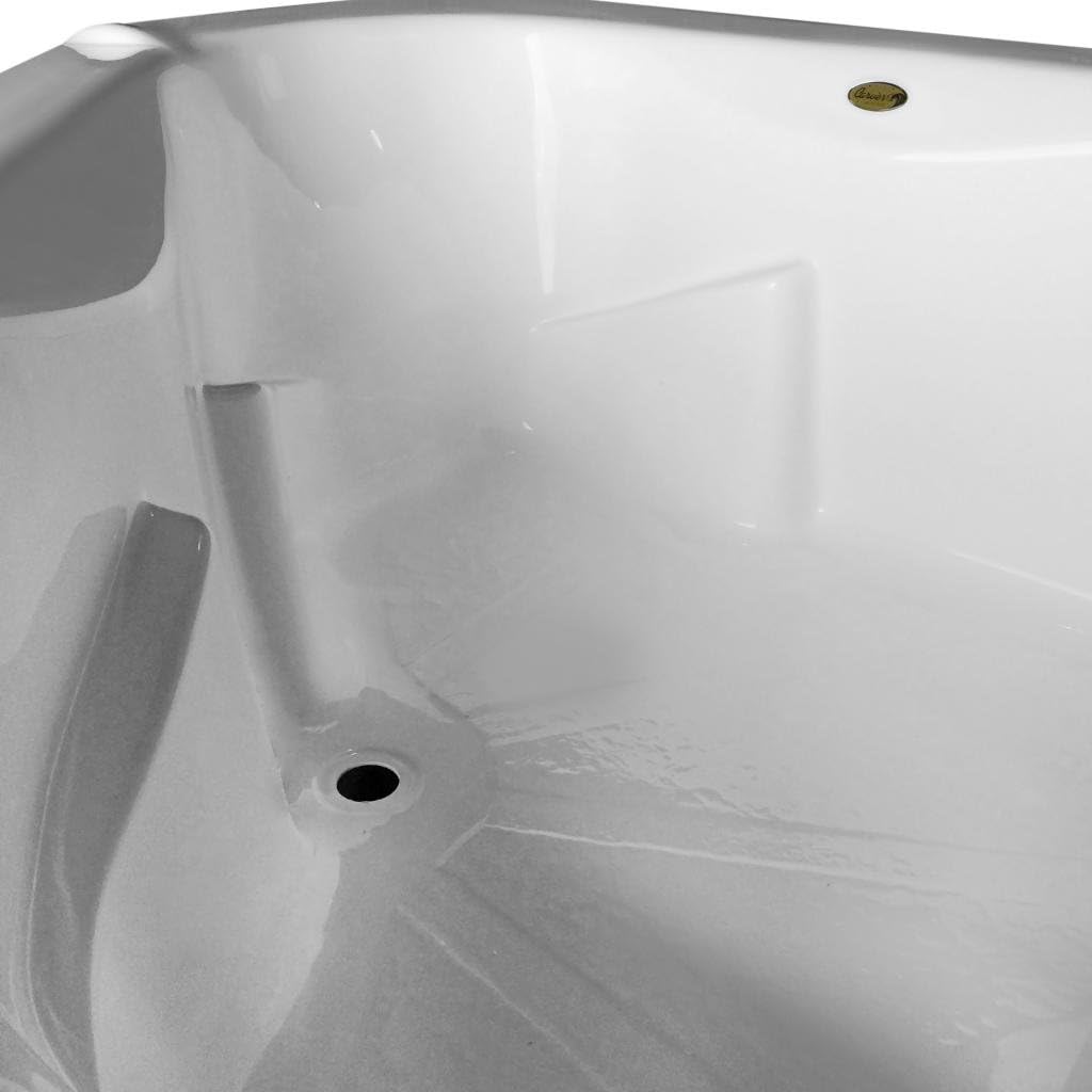 Tubs - CT6060 - Acrylic Fiberglass Soaking Classic Corner Bathtub - White Triangle Two Person Acrylic bath tubs for