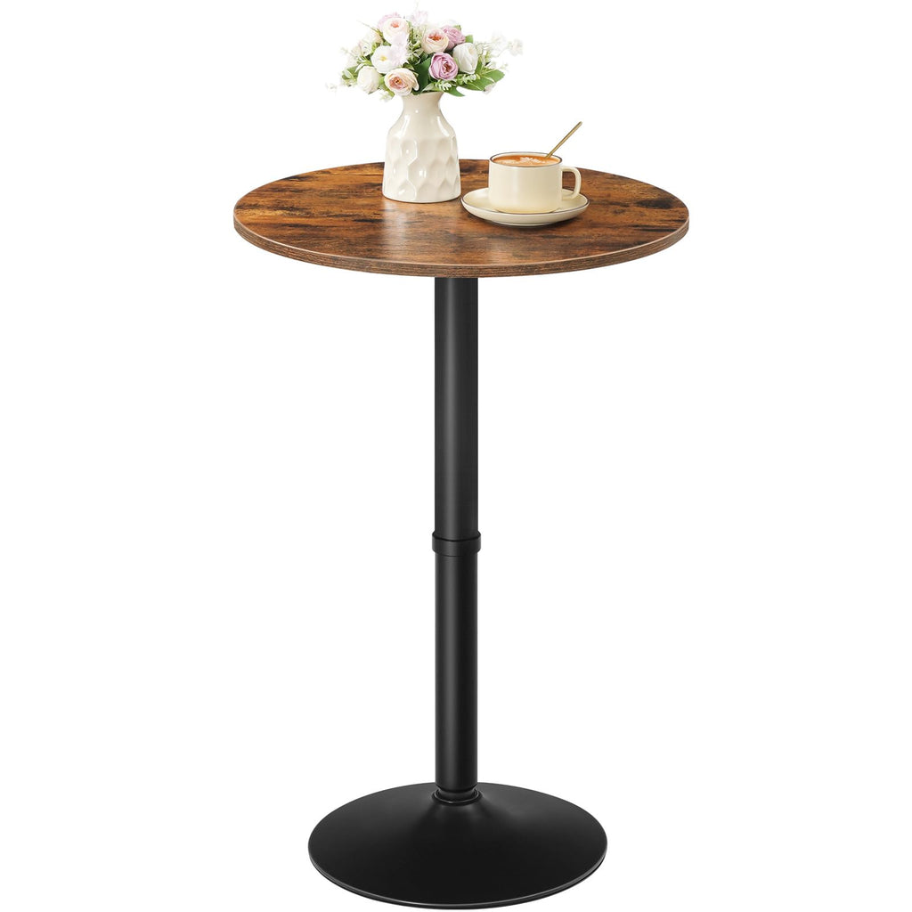 Round Bar Table, 35" Tall Pub Table, Cocktail Table with Base for Narrow Space, Bar Height Table, Easy to Assemble