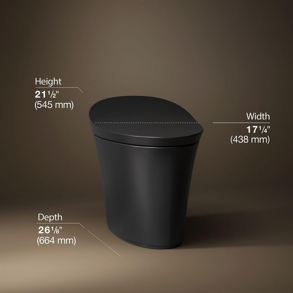 K-5401-PA Veil Dual Flush One Piece Elongated Chair Height Intelligent Toilet - Seat Included with Quiet Close Lid