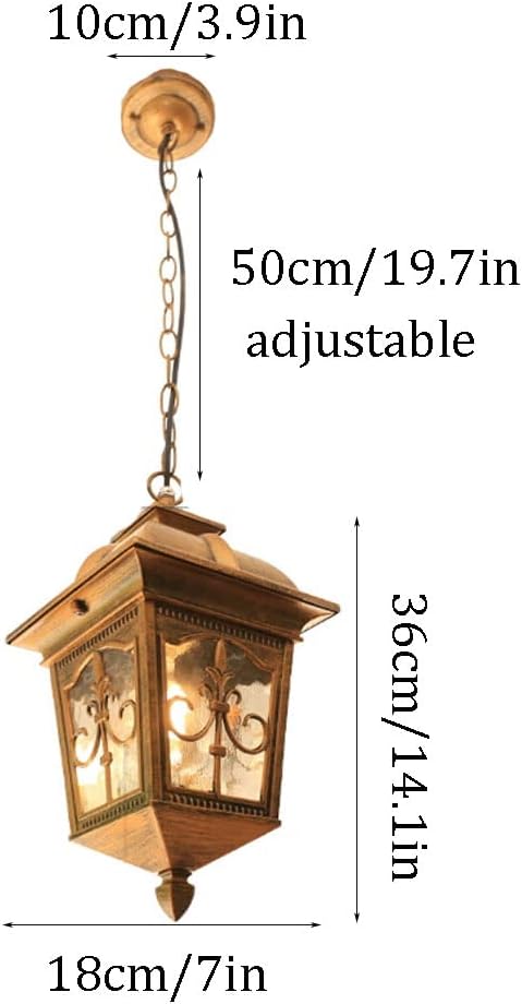 American Style Metal Chandelier Creative Design Outdoor Waterproof Pendant Light High Translucent Glass Hanging Lamp