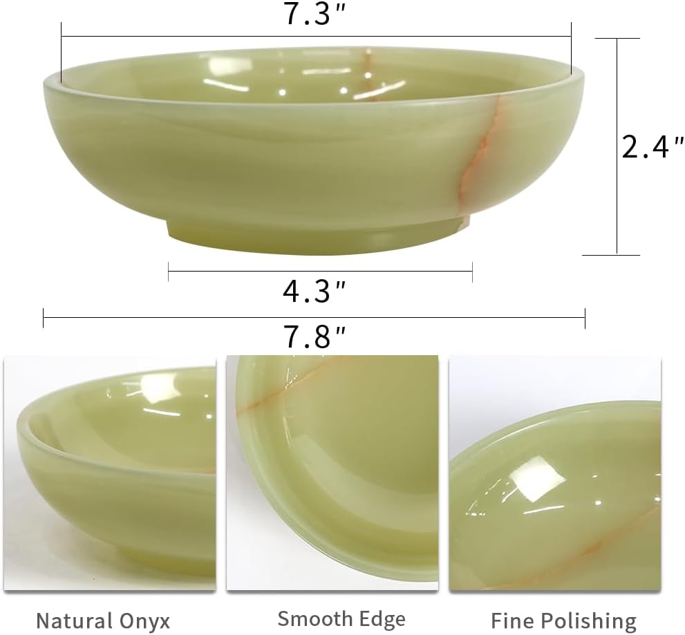 Luxury Decorative Marble Bowl Decoration, Green Onyx Key Bowl Table, Catchall for Coins, Change, Candy, Organizer