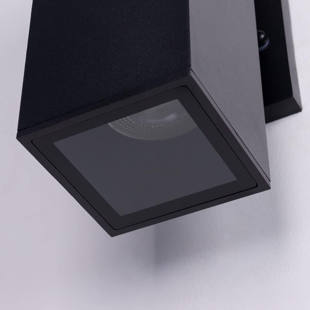 Modern Outdoor Porch Light Patio Light in 2 Lights with Aluminum Rectangular Tube and Tempered Glass Cover Waterproof