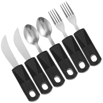 Elderly Adaptive Utensils Set Anti-Shake Tableware for Hand Tremors Non-Slip Grip Eating Utensils for Arthritis 2