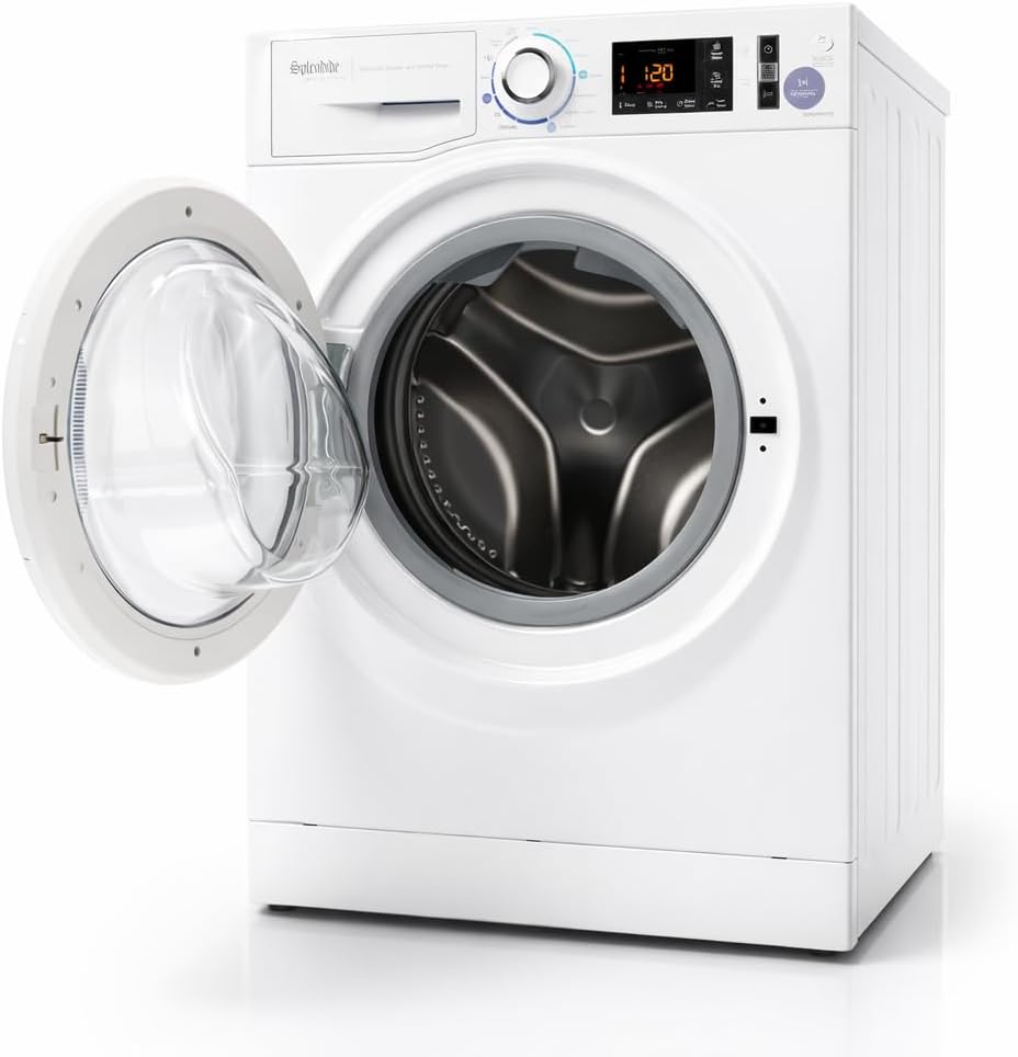 Splendide Washer Dryer Combo for RV - Vented 15lb All-in-One Compact Unit with Complete Vent Kit & Detergent