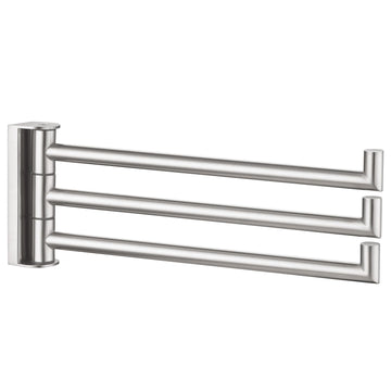 Swivel Hand Towel Holder 3 Bars, Brushed Nickel, 9.84"