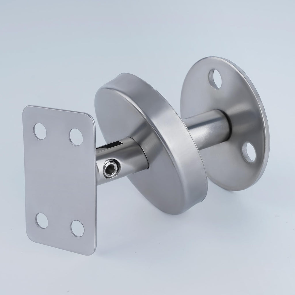 4pcs Adjustable 304 Stainless Handrail Brackets, Ground-Type Upright Column Support Bracket, Stairway Hardware Railing