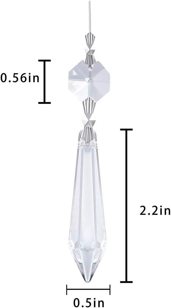 25 Pcs 55mm Crystal Icicle Prisms Chandelier Lamp Suncatcher Decor - Crystal Icicle Suncatcher Prisms 55mm with