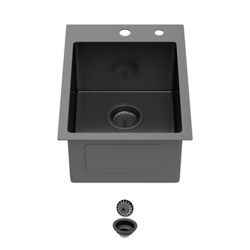 15 In Gunmetal Black Drop Bar Sink