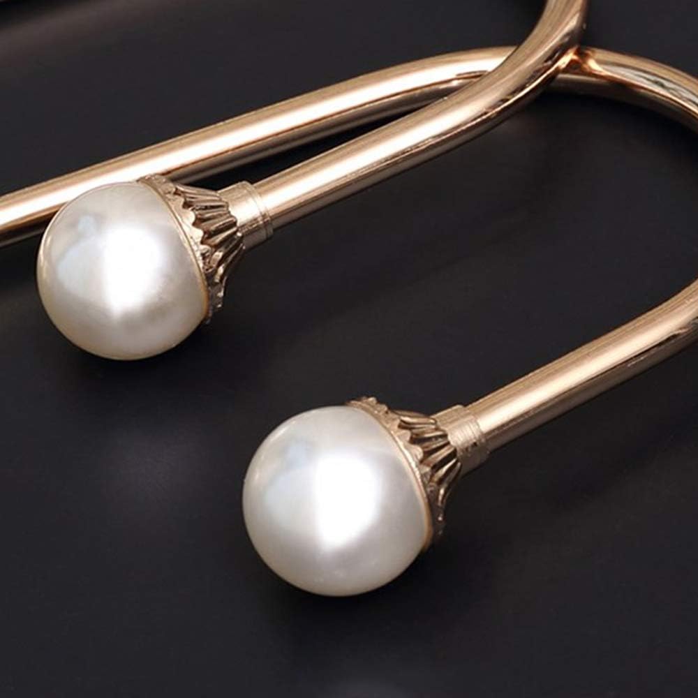 2 Pack Curtain Holdbacks Wall Mounted Curtain Tiebacks Hooks Plastic Pearl U Shape Curtain Tiebacks with Screws
